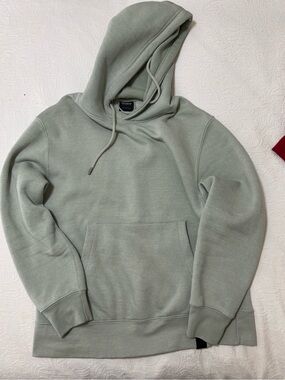Pull & Bear Sage Green Essential Fleece Pullover Hoodie S